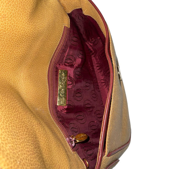 Cartier Vintage Leather Shoulder Bag Must De Mustard yellow Brown Leather - Picture 5 of 10